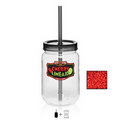 25 Oz. Mason Jar with Cinnamon Red Hots - Charcoal Gray